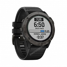 Garmin Fenix 6X Pro Solar титановый серый DLC с черным ремешком