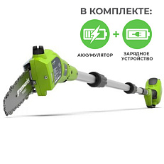 Greenworks G40PSFK2U 40V, 20 см, с АКБ 2 А/ч с USB и ЗУ