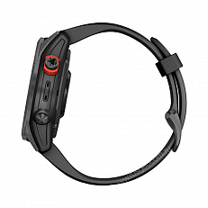 gps Часы Garmin Fenix 7S Solar серый с черным силиконовым ремешком