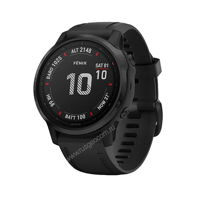 Часы Garmin Fenix 6S Pro черный с черным ремешком