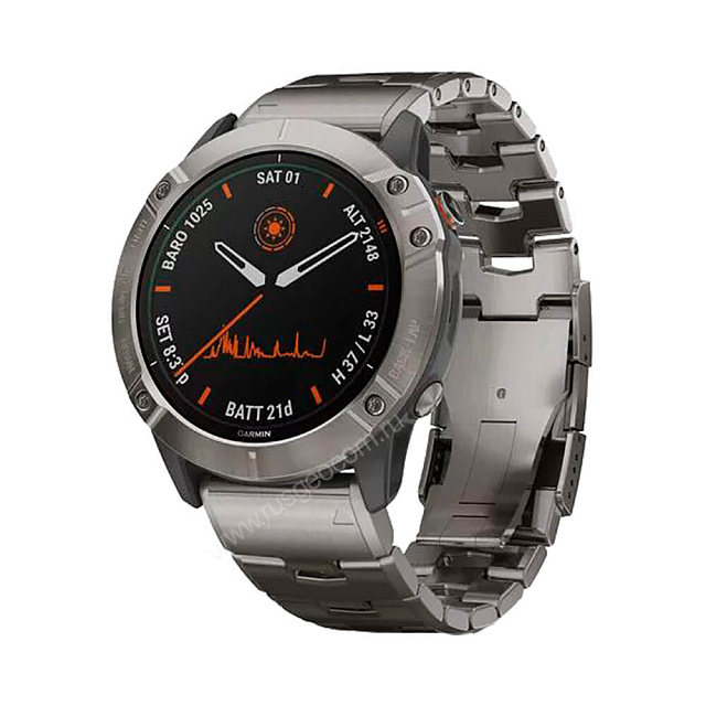 Часы Garmin Fenix 6X Pro Solar титановый с титановым браслетом